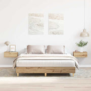 Bedframe 140x200 cm spaanplaat artisanaal eiken