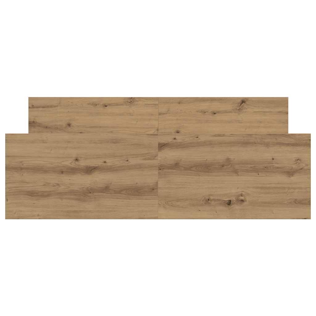 Bedframe zonder matras bewerkt hout artisanaal eikenkleurig