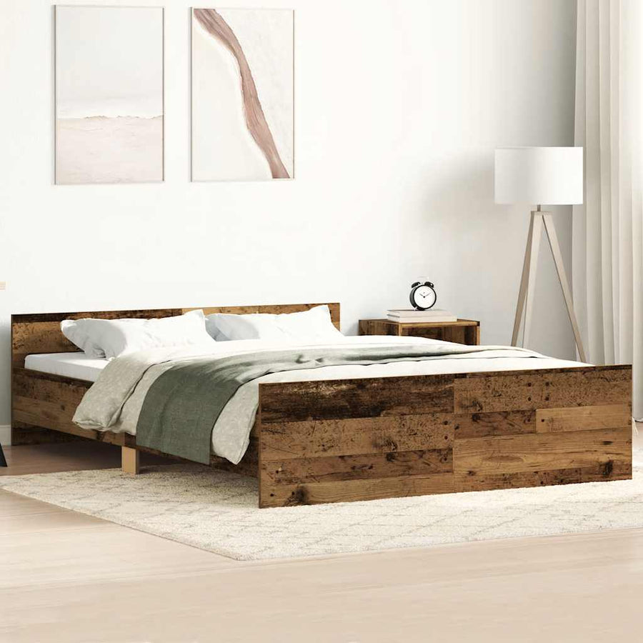 Bedframe zonder matras 150x200 cm bewerkt hout oud hout