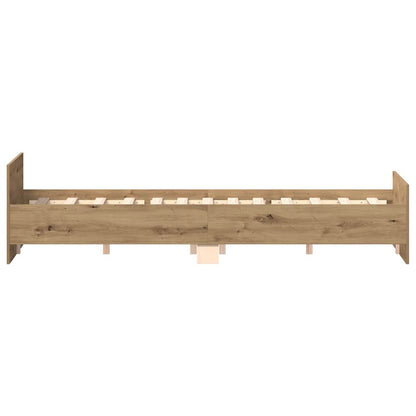 Bedframe zonder matras spaanplaat artisanaal eikenkleurig