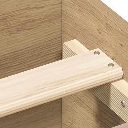 Bedframe zonder matras spaanplaat artisanaal eikenkleurig