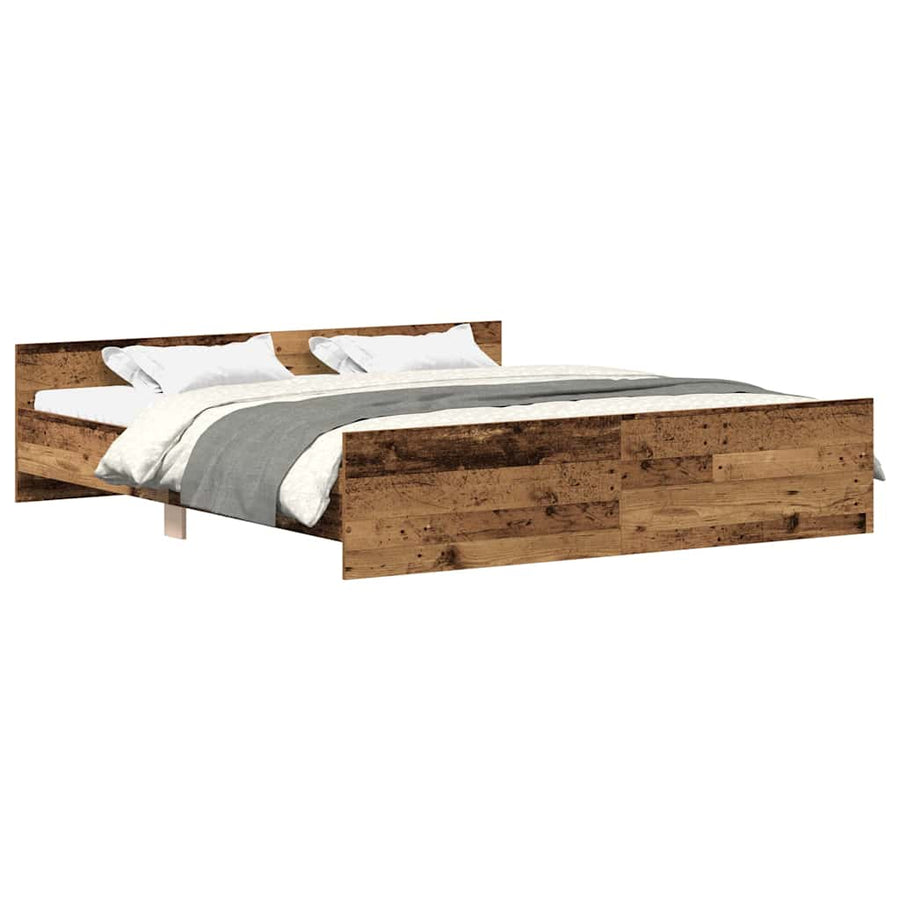 Bedframe Zonder Matras Bewerkt Hout Oud Hout 160 x 200 cm