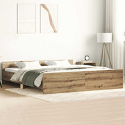 Bedframe 160x200 cm spaanplaat eikenkleurig
