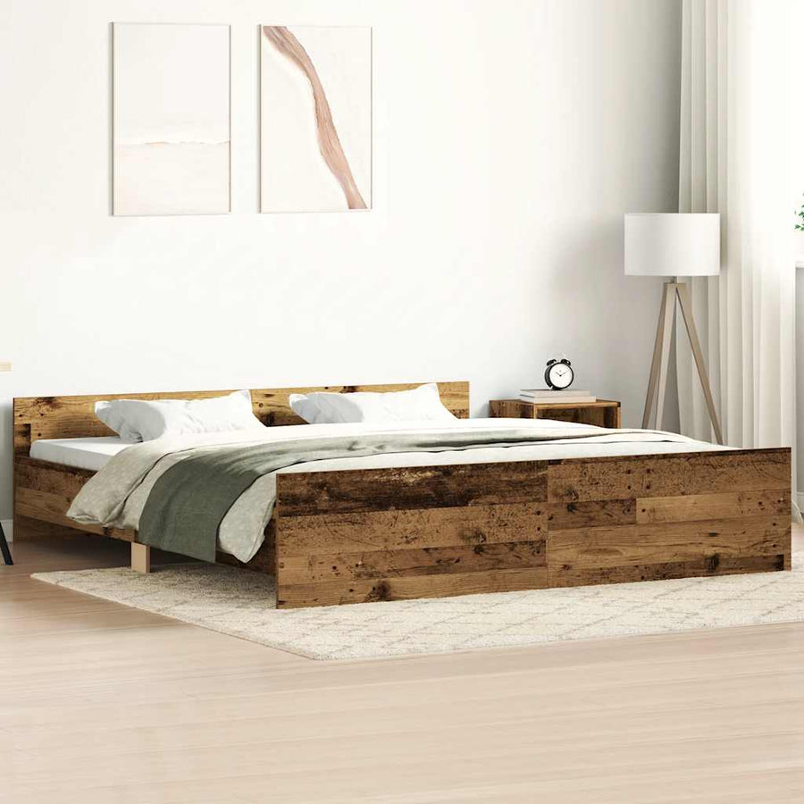 Bedframe Zonder Matras Bewerkt Hout Oud Hout 180 x 200 cm