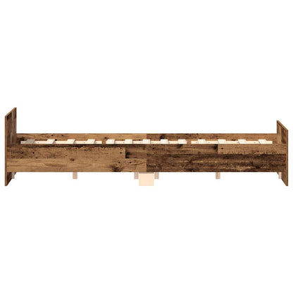 Bedframe zonder matras bewerkt 120x190 cm bewerkt hout oud