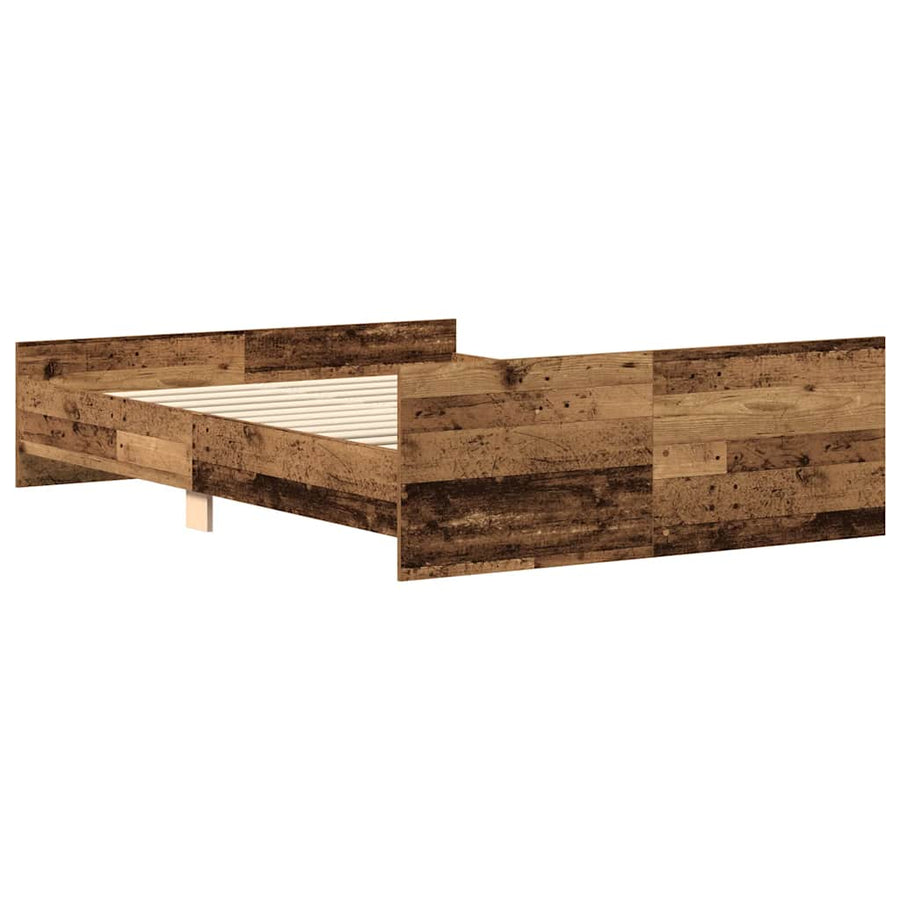 Bedframe zonder matras bewerkt 120x190 cm bewerkt hout oud