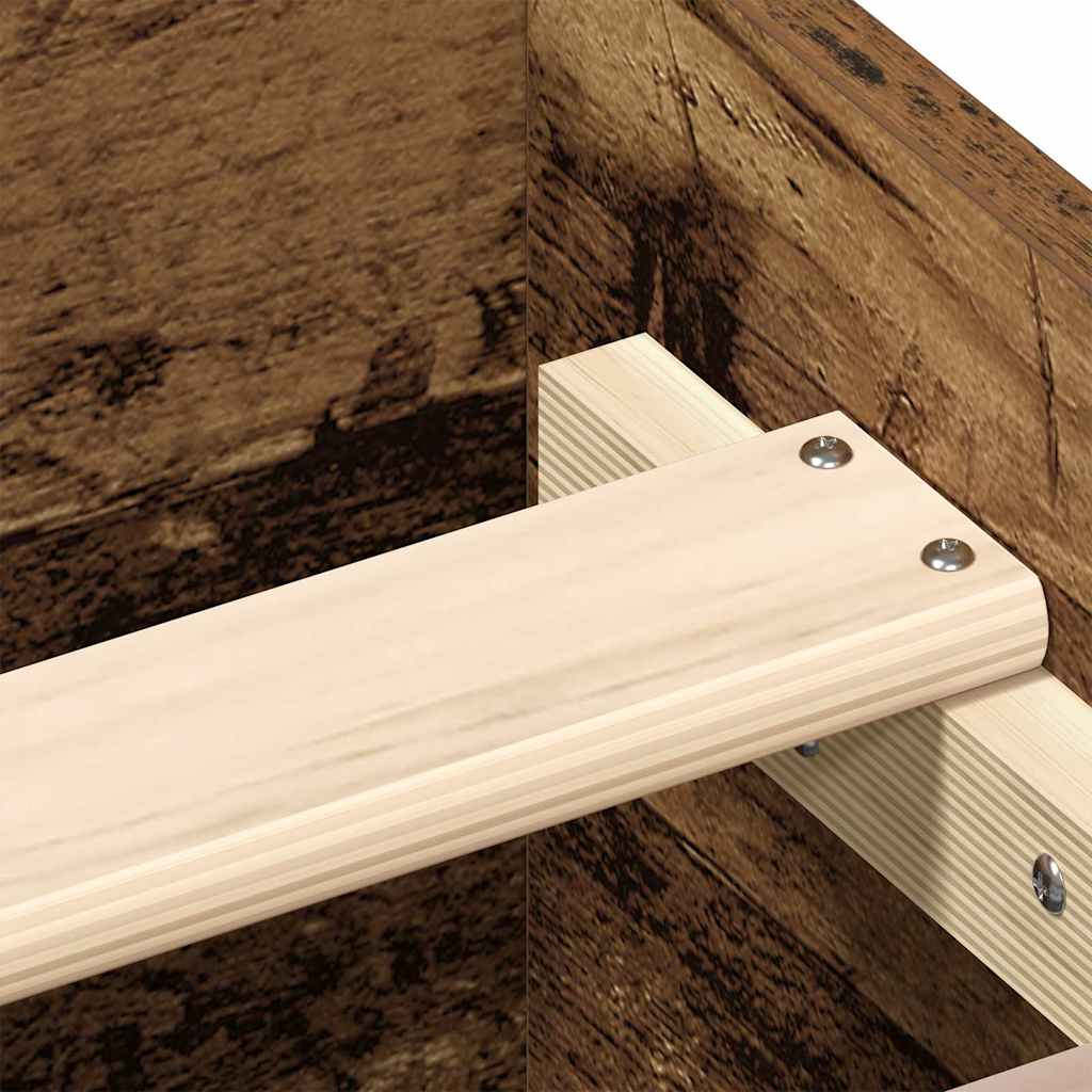 Bedframe zonder matras bewerkt 140x190 cm bewerkt hout oud