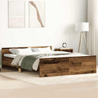 Bedframe 135x190 cm bewerkt hout