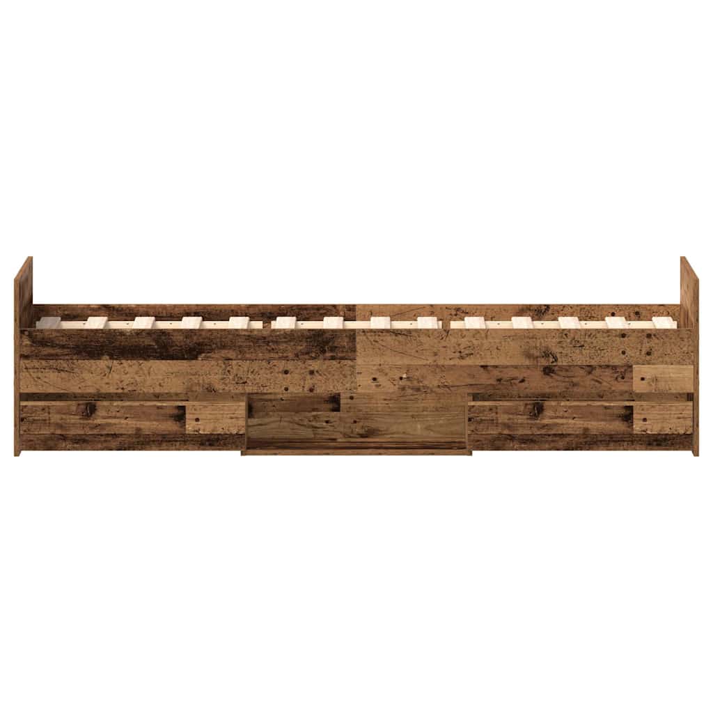 Bedframe zonder matras 100x200 cm bewerkt hout oud hout