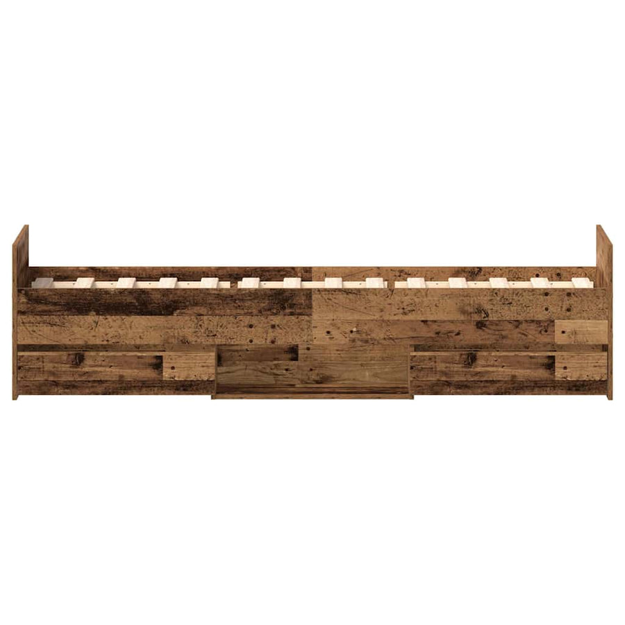 Bedframe zonder matras 100x200 cm bewerkt hout oud hout