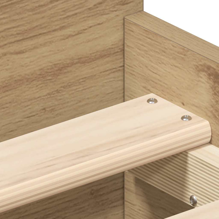 Bedframe zonder matras spaanplaat artisanaal eikenkleurig