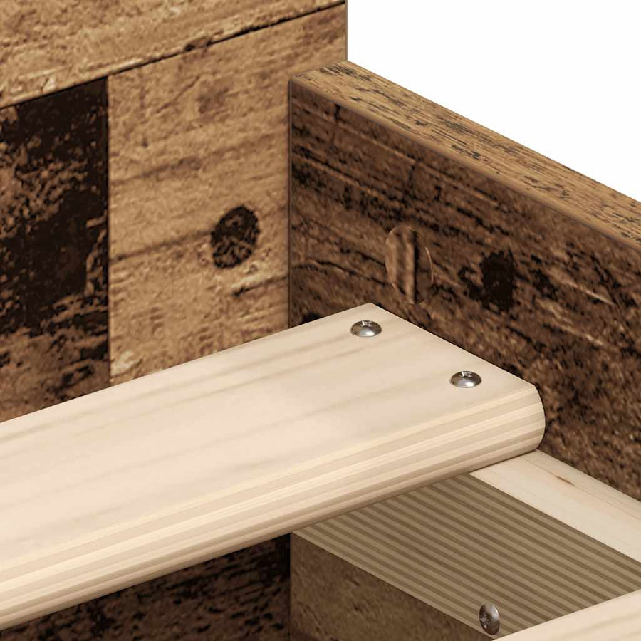 Bedframe zonder matras bewerkt 90x200 cm bewerkt hout oud