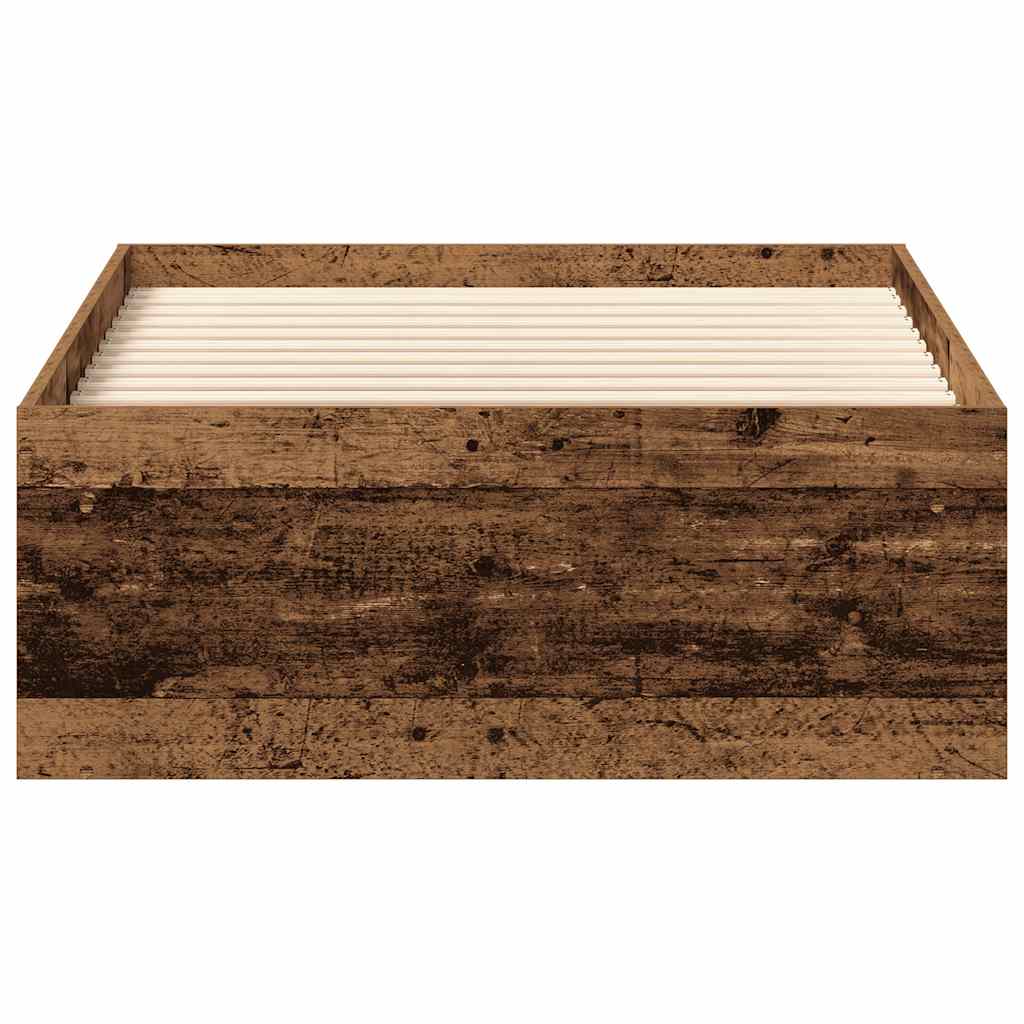 Bedframe zonder matras bewerkt 90x200 cm bewerkt hout oud