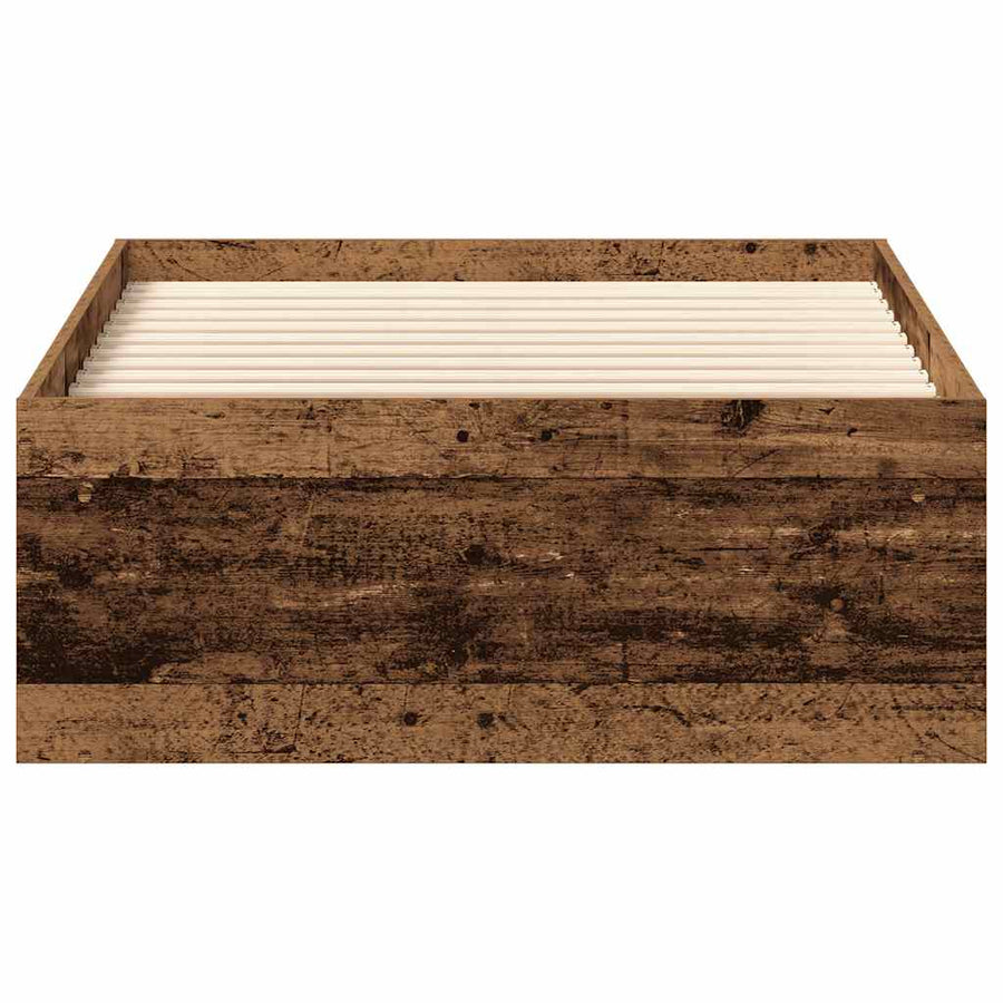 Bedframe zonder matras bewerkt 90x200 cm bewerkt hout oud