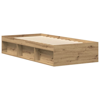 Bedframe zonder matras spaanplaat artisanaal eikenkleurig