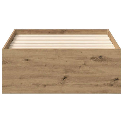 Bedframe zonder matras spaanplaat artisanaal eikenkleurig