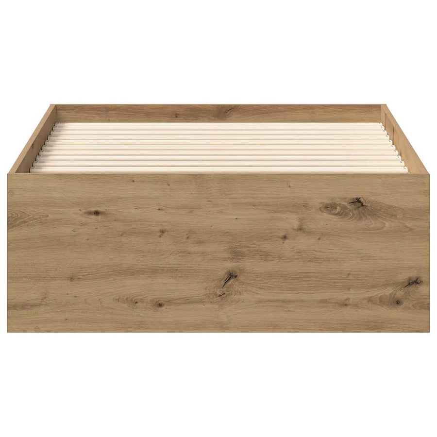 Bedframe zonder matras spaanplaat artisanaal eikenkleurig