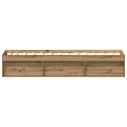 Bedframe zonder matras spaanplaat artisanaal eikenkleurig