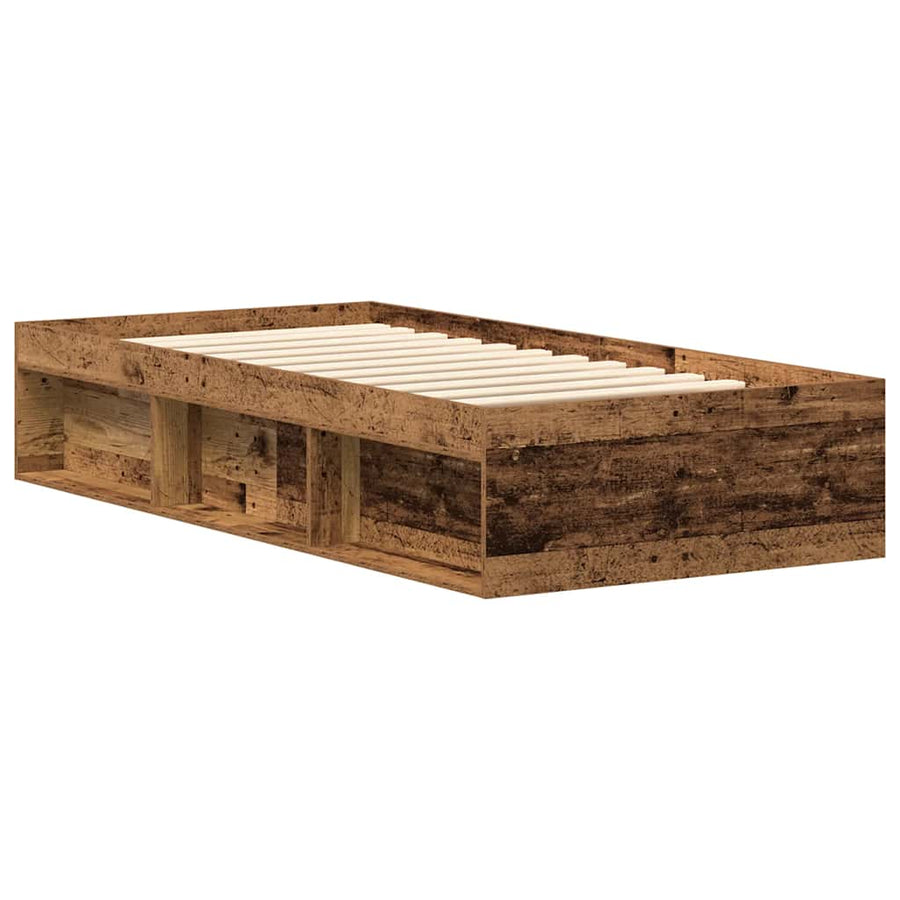 Bedframe zonder matras 100x200 cm bewerkt hout oud hout