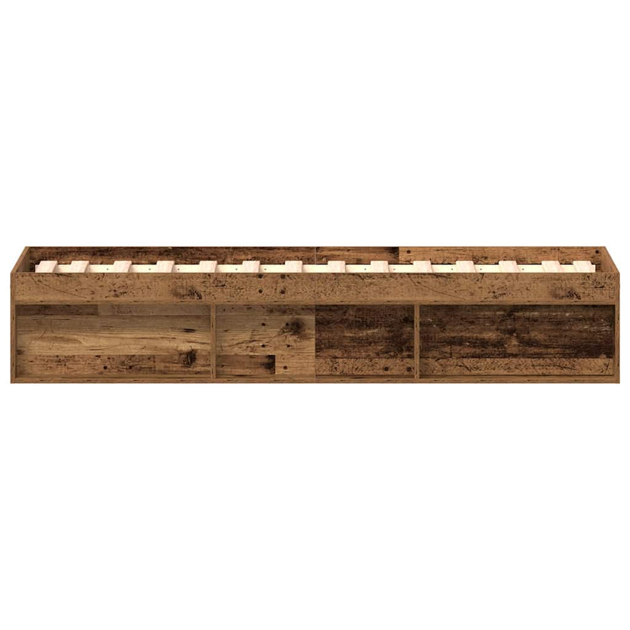 Bedframe zonder matras 100x200 cm bewerkt hout oud hout