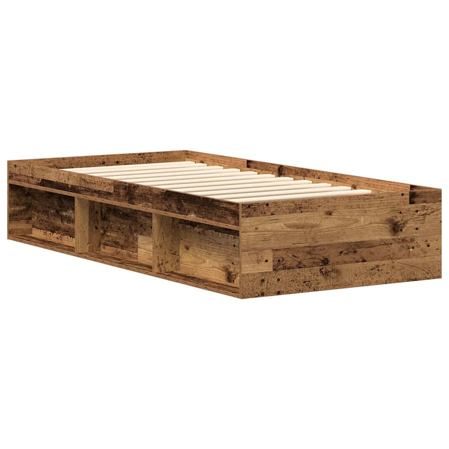 Bedframe zonder matras 100x200 cm bewerkt hout oud hout