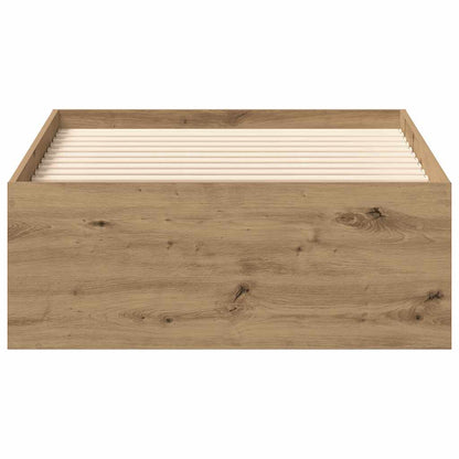 Bedframe zonder matras spaanplaat artisanaal eikenkleurig