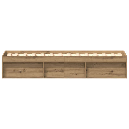 Bedframe zonder matras spaanplaat artisanaal eikenkleurig