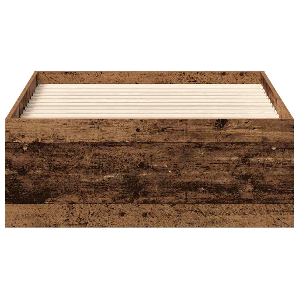 Bedframe zonder matras bewerkt 90x190 cm bewerkt hout oud