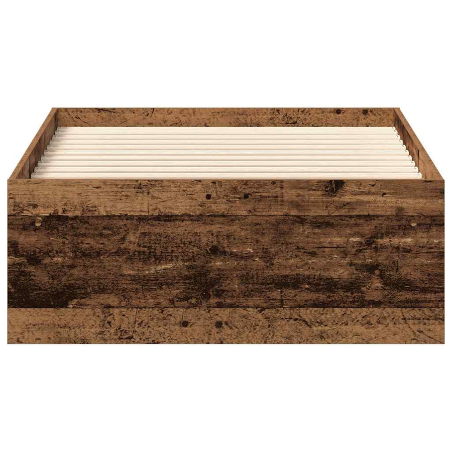 Bedframe zonder matras bewerkt 90x190 cm bewerkt hout oud