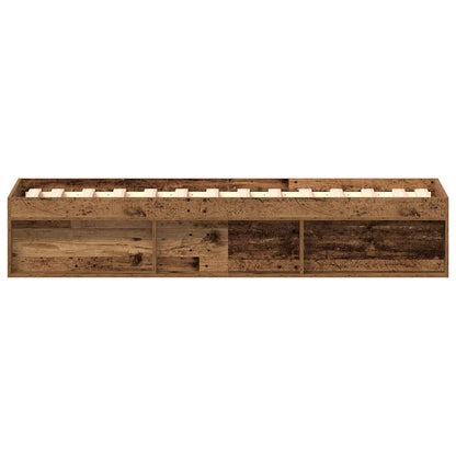 Bedframe zonder matras bewerkt 90x190 cm bewerkt hout oud
