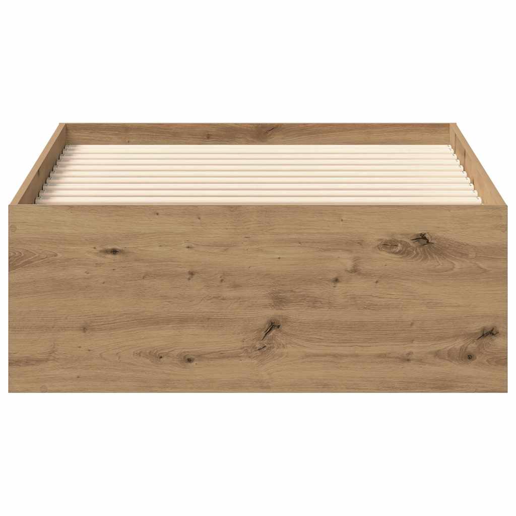 Bedframe zonder matras spaanplaat artisanaal eikenkleurig