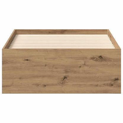 Bedframe zonder matras spaanplaat artisanaal eikenkleurig