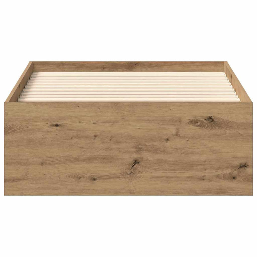Bedframe zonder matras spaanplaat artisanaal eikenkleurig