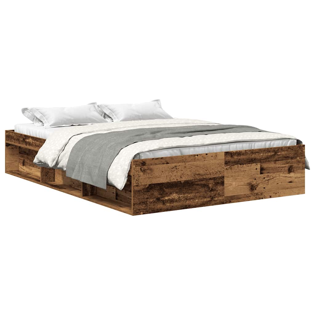 Bedframe zonder matras 200x200 cm bewerkt hout oud hout