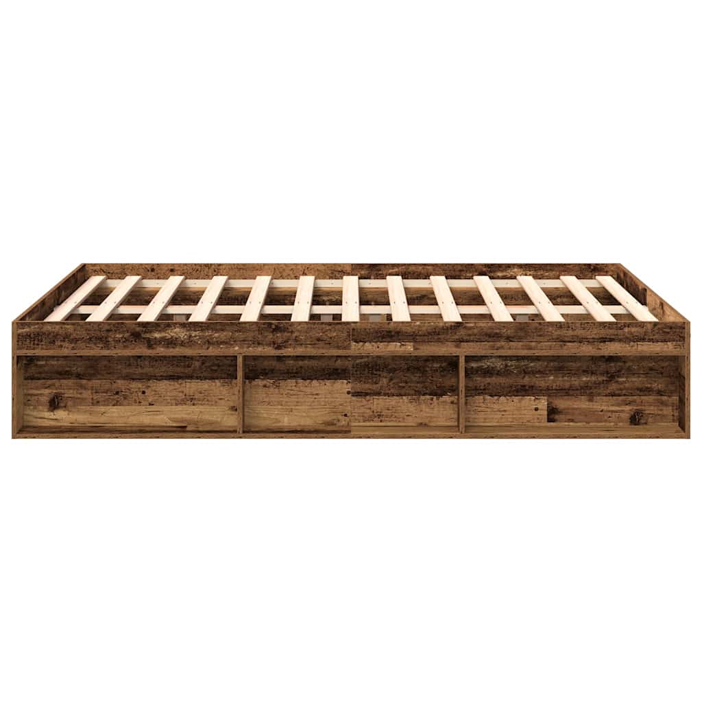 Bedframe zonder matras 200x200 cm bewerkt hout oud hout