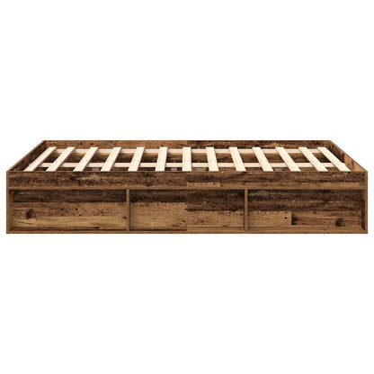 Bedframe zonder matras 200x200 cm bewerkt hout oud hout
