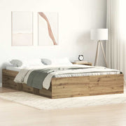 Bedframe 160x200 cm spaanplaat eikenkleurig