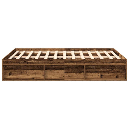 Bedframe zonder matras 160x200 cm bewerkt hout oud hout