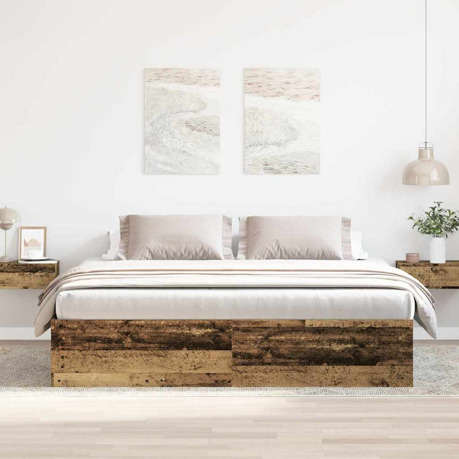 Bedframe zonder matras 180x200 cm bewerkt hout oud hout