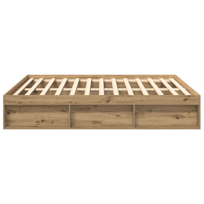 Bedframe zonder matras spaanplaat artisanaal eikenkleurig