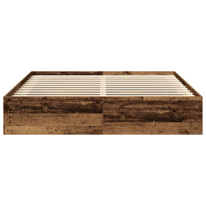 Bedframe Zonder Matras Bewerkt Hout Oud Hout 200 x 200 cm