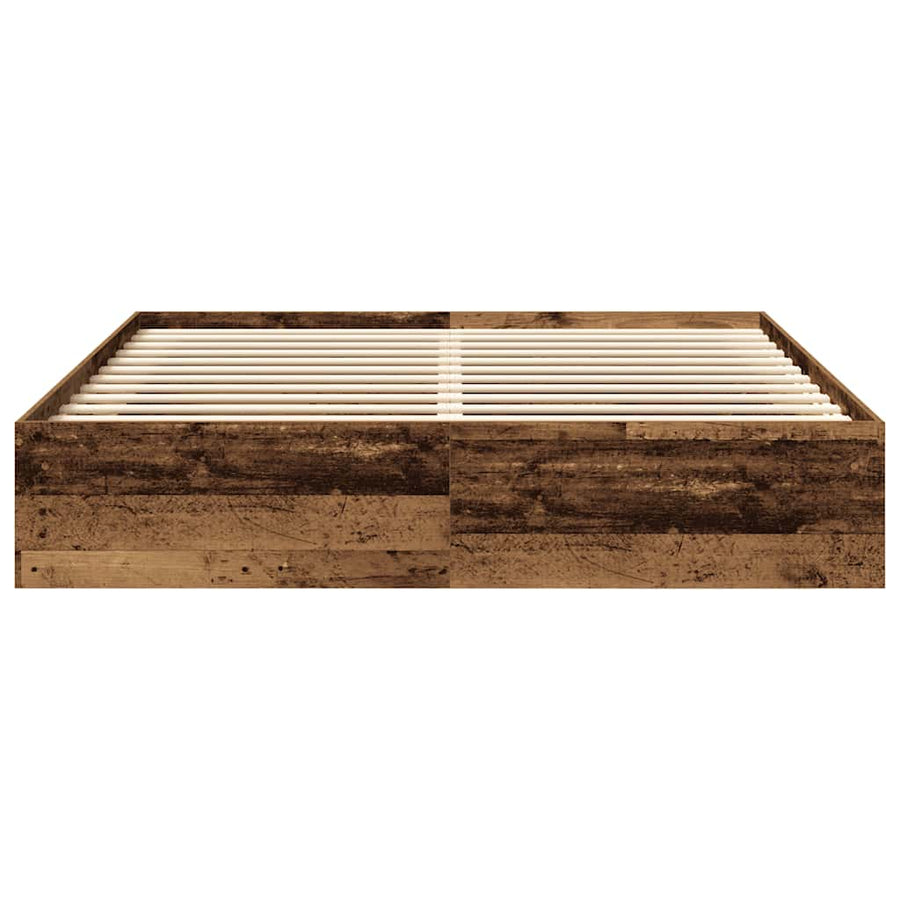 Bedframe Zonder Matras Bewerkt Hout Oud Hout 200 x 200 cm