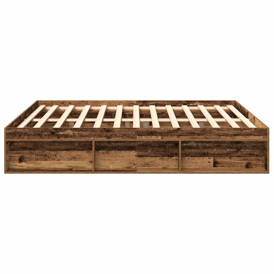 Bedframe Zonder Matras Bewerkt Hout Oud Hout 200 x 200 cm