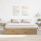 Bedframe spaanplaat 200x200 cm eikenkleurig