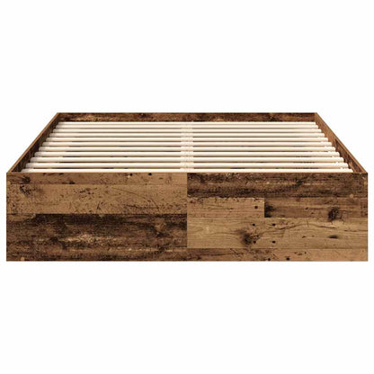 Bedframe zonder matras bewerkt 140x190 cm bewerkt hout oud