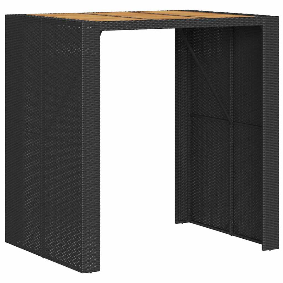 5-Delige Tuinbarset Zonder Kussens Poly Rattan Acacia 4