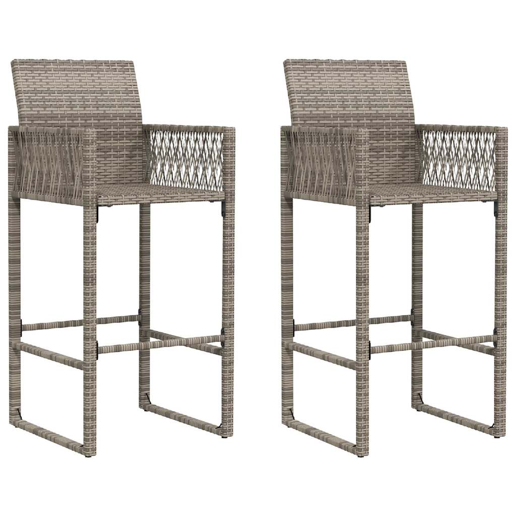 3-delige Tuinbarset zonder kussens poly rattan acacia grijs