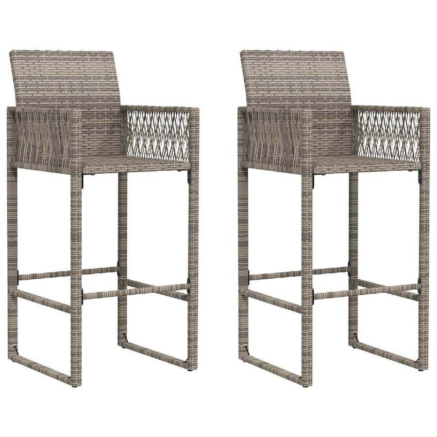 3-delige Tuinbarset zonder kussens poly rattan acacia grijs