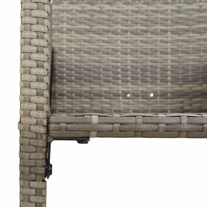 3-delige Tuinbarset zonder kussens poly rattan acacia grijs