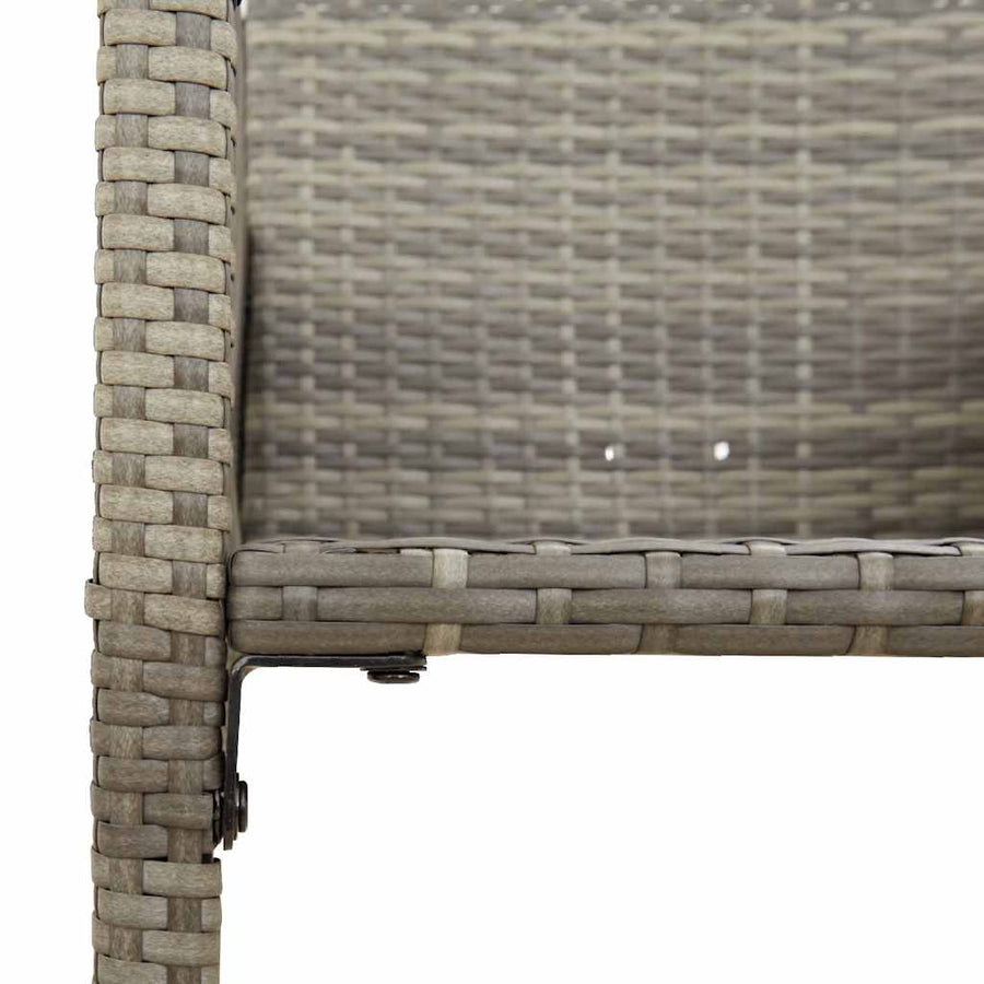 3-delige Tuinbarset zonder kussens poly rattan acacia grijs